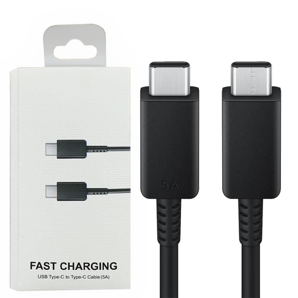 1M Super 5A Fast Charging PD USB Type C to Type C Cable Charger Data Sync Cord (Black) 1M Super 5A Fast Charging PD USB Type C to Type C Cable Charger Data Sync Cord (Black)